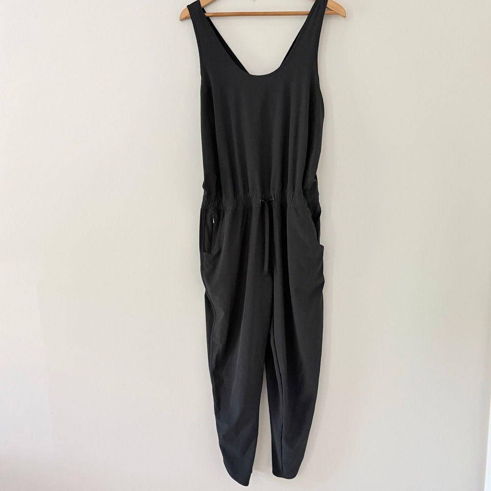Patagonia Jumpsuit Fleetwith Romper XL Black Sleeveless Crossover Back - Picture 3 of 13